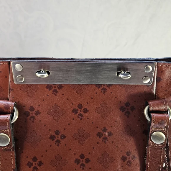 NWT Patricia Nash Benvenuto Leather Brown Tote Bag - Picture 6 of 12